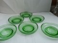 Ретро стъклени чинийки цветно зелено стъкло, снимка 4