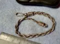РЕТРО АРТ ПЛЕТКА СРЕБЪРНА ГРИВНА СРЕБРО ВИСОКА ПРОБА с ЩЕМПЕЛ на БИЖУТЕРА Стара РЪЧНА РАБОТА 48642, снимка 9