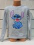 Нова детска ватирана блуза с дълъг ръкав Стич (Stitch) в сив цвят, снимка 1 - Детски Блузи и туники - 38996133