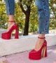 Обувки на ток - червен лак - VT2, снимка 2