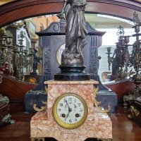 Страхотен антикварен френски каминен часовник , снимка 2 - Антикварни и старинни предмети - 40094621