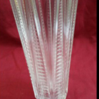  Стъклена  кристална ваза , снимка 5 - Антикварни и старинни предмети - 17785967