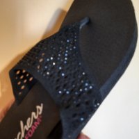 Дамски чехли-"Skechers"-№39-велур, цвят-черен. Закупени от Германия., снимка 3 - Чехли - 33146206
