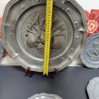 Немски чинии за стена цинк/калай , снимка 2 - Антикварни и старинни предмети - 39412178