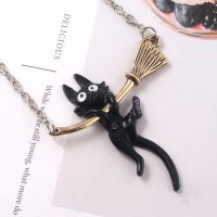 Колие японска черна котка с метла - чисто ново, снимка 5 - Колиета, медальони, синджири - 28070073