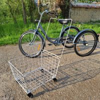 24 цола Нова Триколка със сваляема задна мобилна кошница с колела, снимка 11 - Велосипеди - 43193684