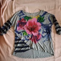 Desigual пуловер и блуза в сиво, снимка 1 - Блузи с дълъг ръкав и пуловери - 42960683