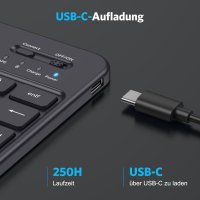 Bluetooth клавиатура Emetok за iPad  и други ултратънка, презареждаема НОВА, снимка 5 - Клавиатури и мишки - 43574826