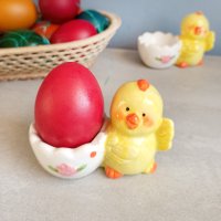 3663 Керамична поставка за великденско яйце Пиленце, снимка 1 - Декорация за дома - 40364687