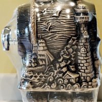 Буре за алкохол от керамика морски декор с метално кранче и 6 чашки, подарък, сувенир, декорация, снимка 4 - Други - 33234832