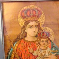 Старинна икона Света Богородица с Младенеца, Богородица - 19 век - за здраве и благополучие - солидн, снимка 4 - Икони - 39120554