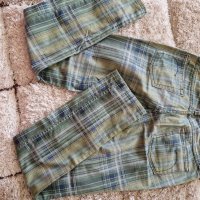 Дамски зелен кариран панталон (прав, тип цигара), снимка 6 - Панталони - 37641272