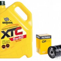 Комплект масло BARDAHL XTC 5W40 5L + маслен филтър, снимка 1 - Аксесоари и консумативи - 39640021
