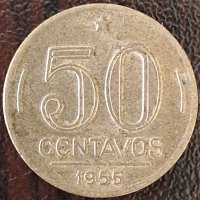 50 центаво 1955, Бразилия, снимка 1 - Нумизматика и бонистика - 44069282