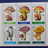 България, 1987 г. - малък лист марки, чисти, гъби, 1*45, снимка 1 - Филателия - 37617331