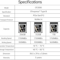Нова 256GB CFexpress Type B - Професионална Карта за DSLR фотография, снимка 9 - Чанти, стативи, аксесоари - 43686743