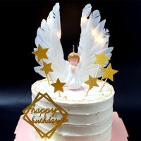 Ангел свещ украса декор за кръщене пита торта и др, снимка 5 - Други - 26330723