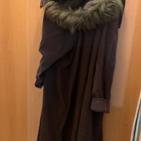 Дамско палто с качулка с пух голям размер, снимка 3 - Палта, манта - 35416495