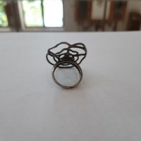 Сребърен пръстен във фората на цвете. №0149, снимка 5 - Пръстени - 33015114