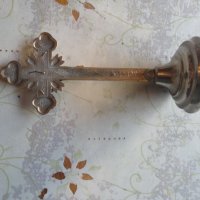 Старинен настолен бронзов кръст разпятие ARS, снимка 4 - Антикварни и старинни предмети - 43524754