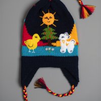 Автентична перуанска детска шапка Chullo от 2 до 8 години, различни цветове, снимка 3 - Шапки, шалове и ръкавици - 43237640