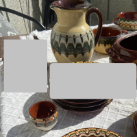 Троянска керамика кана за вино/ вода + чашка за ракия , снимка 1 - Други - 44853943
