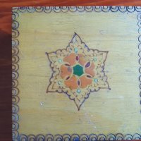 стара дървена кутия пирография , снимка 1 - Други ценни предмети - 26465594