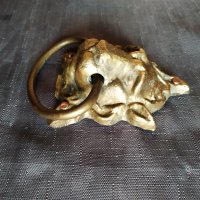 бронзова апликация-лъвска глава, снимка 2 - Антикварни и старинни предмети - 27304893