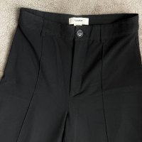 Черен панталон с широк крачол, снимка 4 - Панталони - 43954126