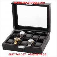 Кутия за часовници - карбон с 10 отделения, снимка 4 - Подаръци за мъже - 28396468