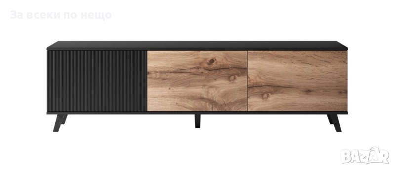 ТВ шкаф RANDOM RTV-2 180 дъб вотан/черно Код P1289, снимка 1