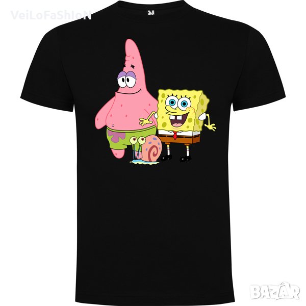 Нова детска тениска със Спондж боб (SpongeBob), Патрик и Гари , снимка 1