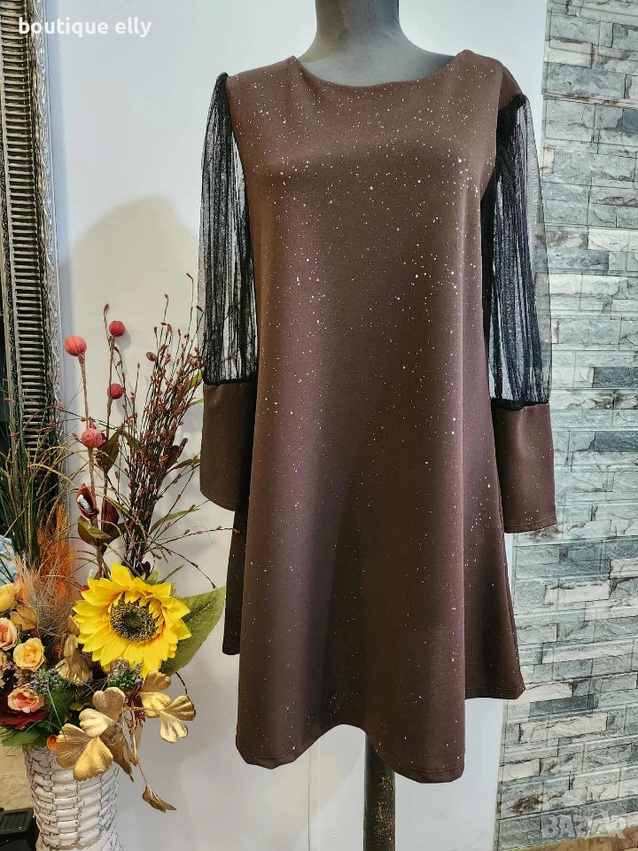 дамска рокля в кафяво, снимка 1
