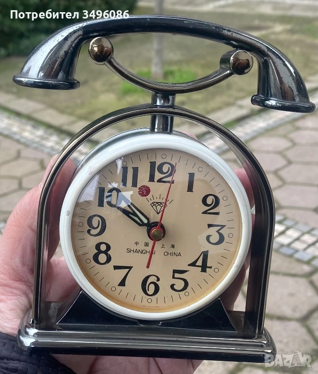 Стар и рядък механичен будилник Шанхайски диамант, снимка 1