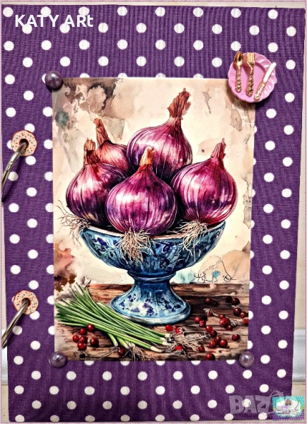 Тефтер за рецепти "Лукчета" в лилаво, снимка 1