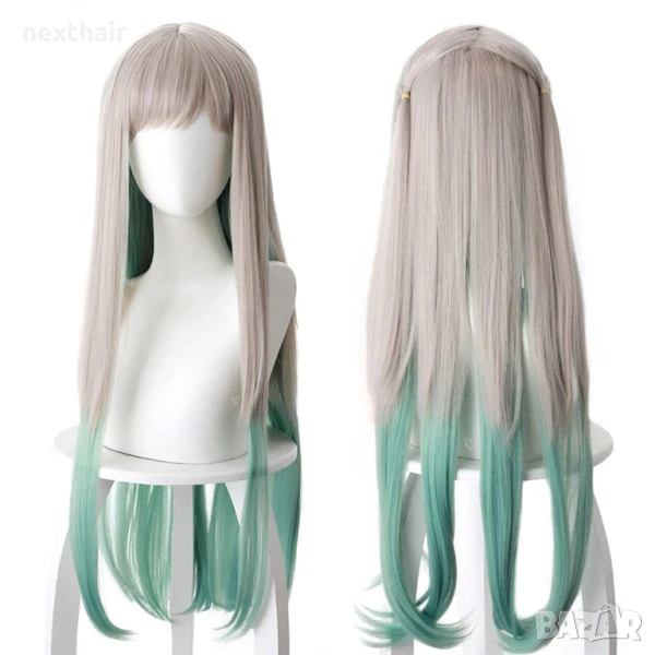Аниме бяло зелена перука Yashiro Nene Jibaku Shounen Hanako cosplay, снимка 1