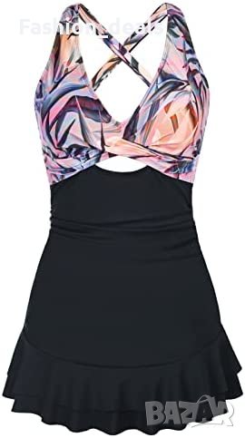 Нов Дамски бански костюм две части контрол на корема за море плаж, снимка 1