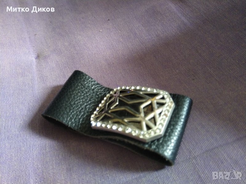 Гривна верижка за ръка женска естествена кожа 2225х38мм -40камъчета и и нскрустация, снимка 1