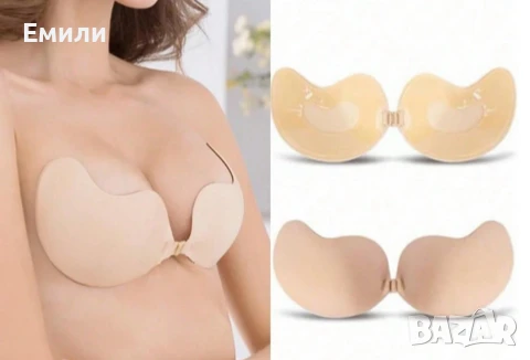 Бежов самозалепващ се сутиен р-р A, B, C, снимка 1