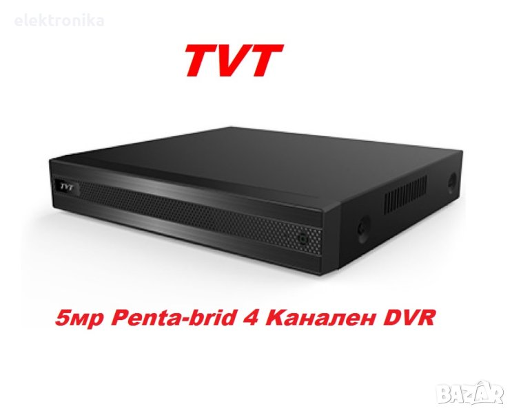 5мр Penta-brid 4 Kанален DVR TVT за AHD,TVI,CVI, IP камери до 5мр, снимка 1