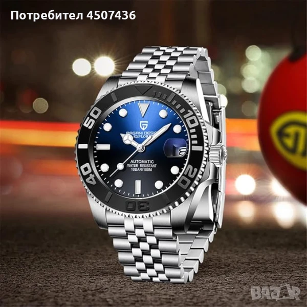 PAGANI DESIGN YACHTMASTER автоматичен часовник с механизъм SEIKO NH34, стъкло сапфир, водоустойчив, снимка 1