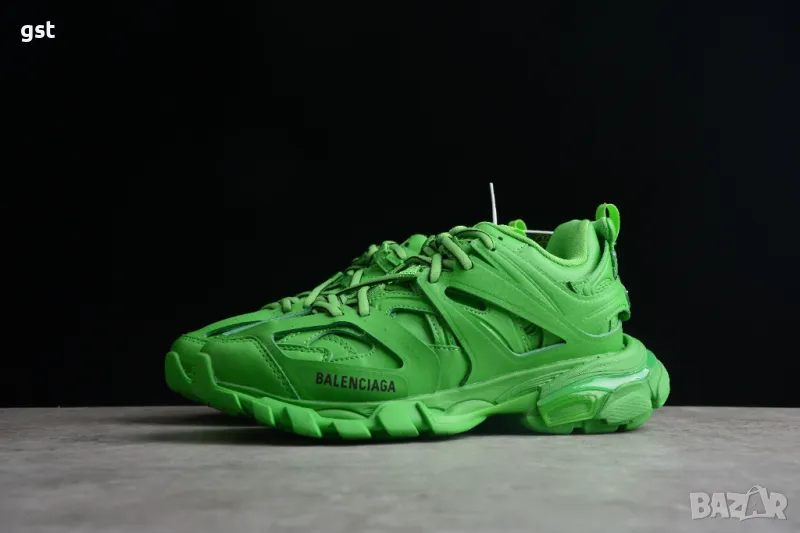 Редки Уникални Balenciaga All Green TRACK 3.0 Маратонки Унисекс Мъжки дамски кецове , снимка 1