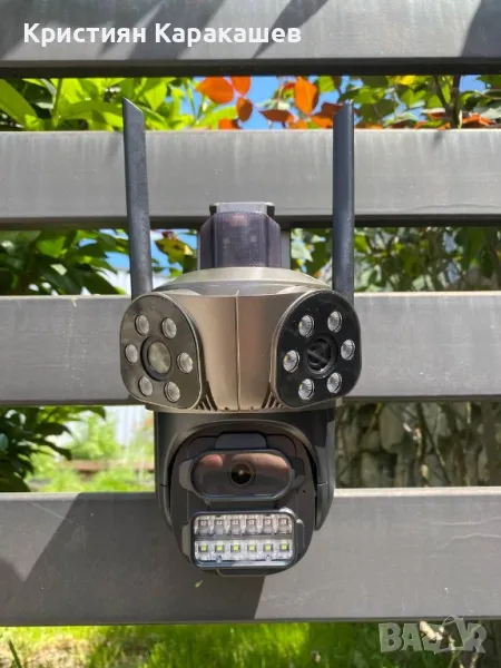 Тройна Външна WiFi Камера с три ектрана 10MP, ICSee, снимка 1