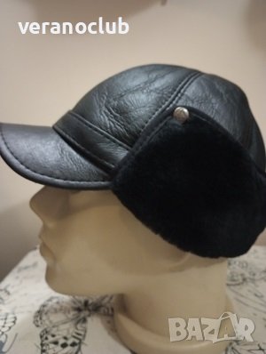 Кожена шапка с малка козирка Комфорт , снимка 1