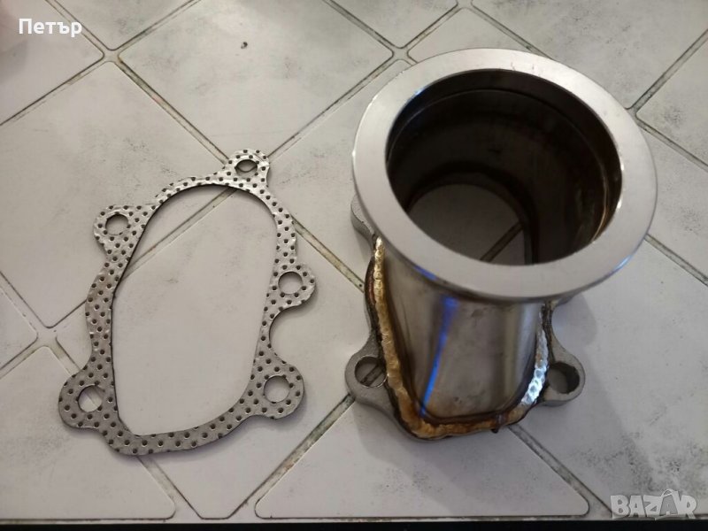 Даунпайп фланец 63mm, за турбо,GT25 GT28 GT28R T25 T28, неръждавейка, 5 дупки,нов, снимка 1