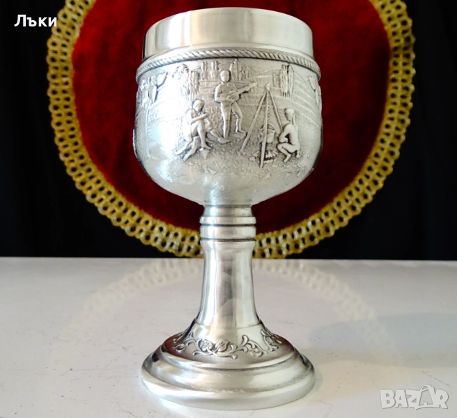 Висока чаша от калай за ракия,Излет. , снимка 1