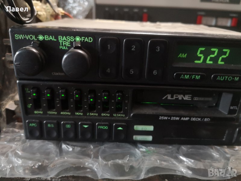 Ретро авторадио alpine+clarion 2 din, снимка 1