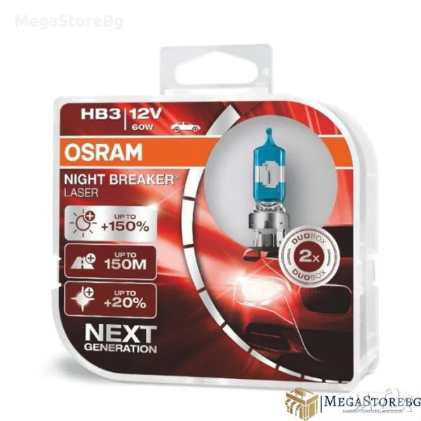 Халогенни крушки Osram Night Breaker Laser HB3 / 9005 2бр/к-т, снимка 1