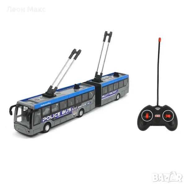 Тролейбус с дистанционно, автобус, звуци и светлини, снимка 1