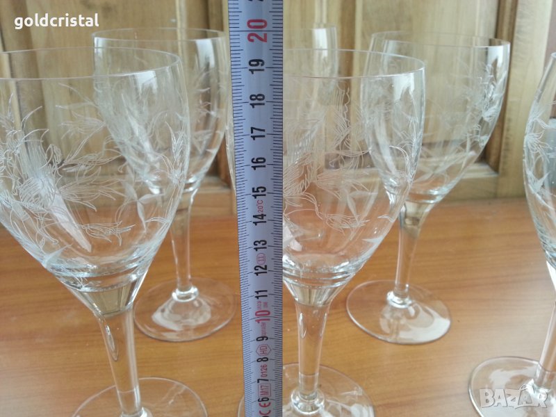 Ретро кристални чаши художествена гравюра , снимка 1
